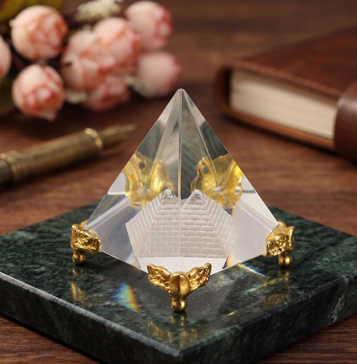 Pyramide en Cristal de Géométrie Sacrée — Générateur d'Énergie et Bouclier Anti-ondes Électromagnétiques 🔮✨